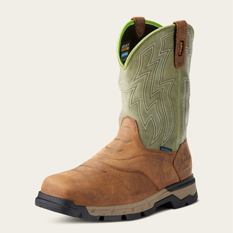 Ariat Rebar Flex Western Waterproof Composite Toe Work Boot Brązowe Polska | UMVBQY-395