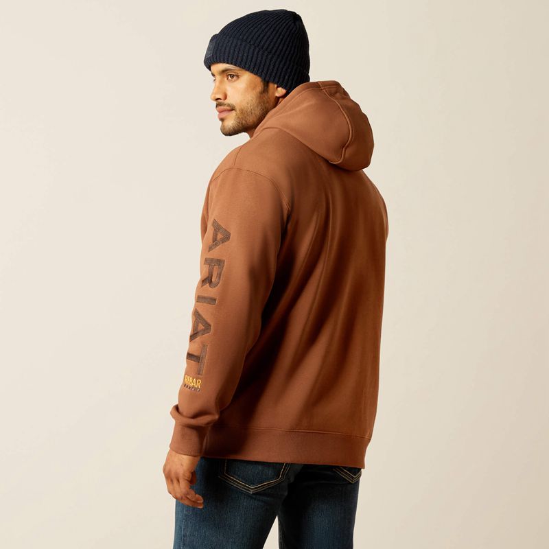 Ariat Rebar Graphic Hoodie Aztec/Coffee Bean Polska | AICHFP-894