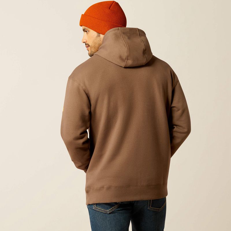 Ariat Rebar Graphic Hoodie Czekolada Polska | VCYINJ-863