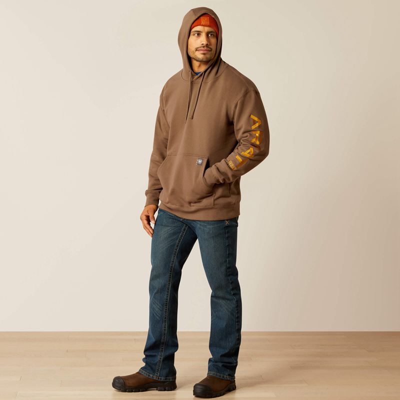 Ariat Rebar Graphic Hoodie Czekolada Polska | VCYINJ-863