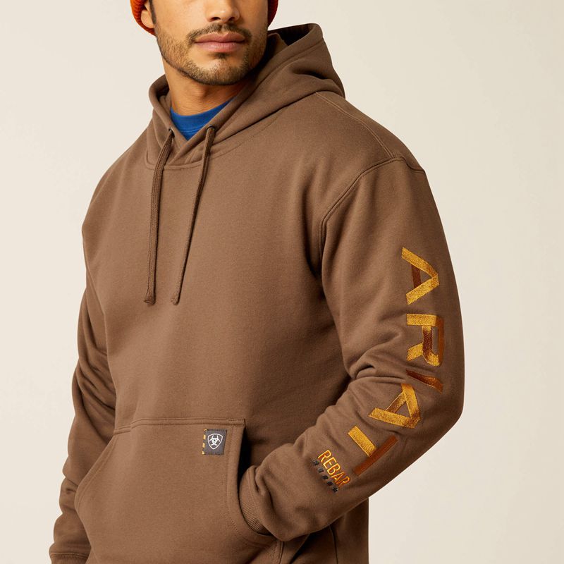 Ariat Rebar Graphic Hoodie Czekolada Polska | VCYINJ-863