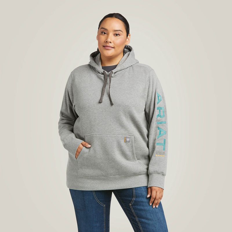 Ariat Rebar Graphic Hoodie Szare Polska | PVKANF-695