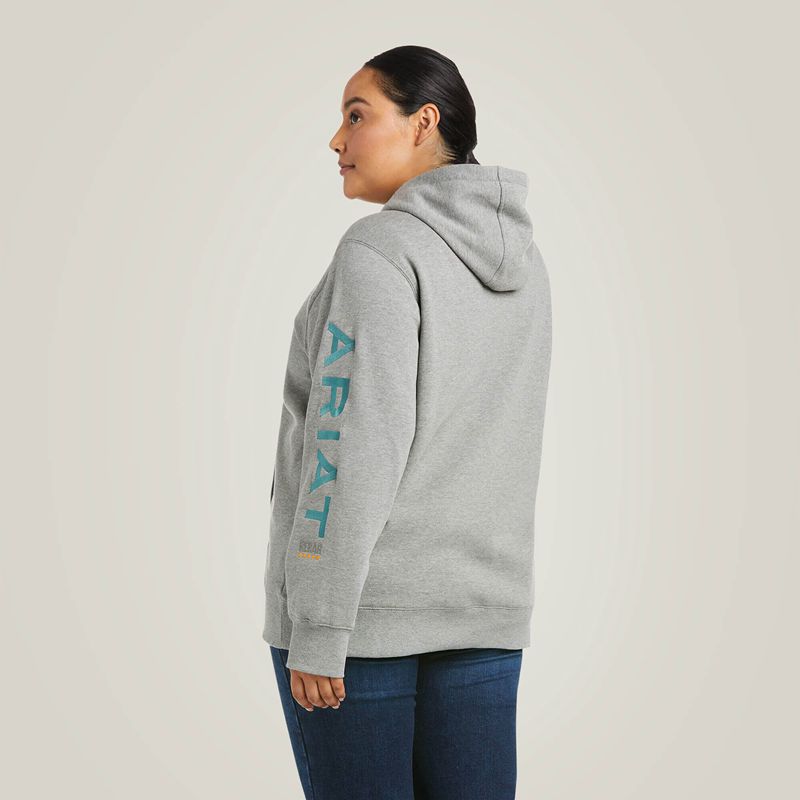 Ariat Rebar Graphic Hoodie Szare Polska | PVKANF-695