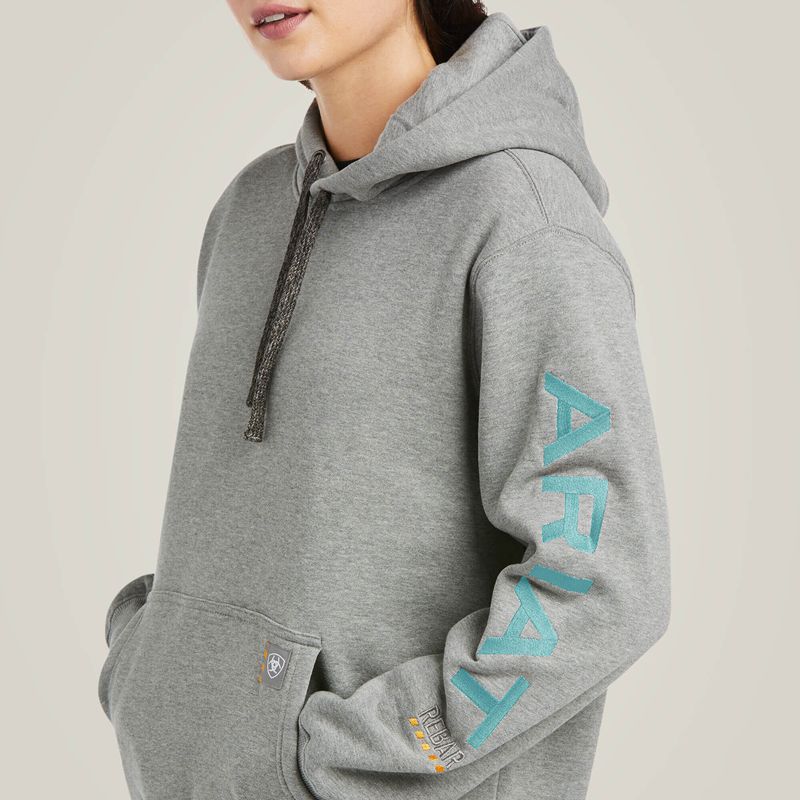 Ariat Rebar Graphic Hoodie Szare Polska | PVKANF-695