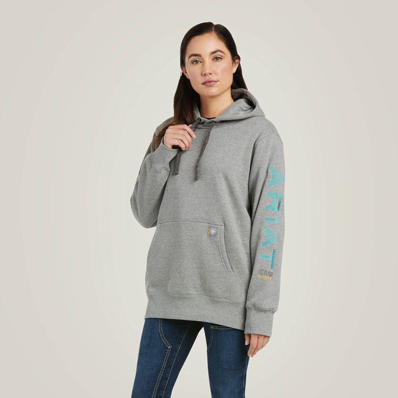 Ariat Rebar Graphic Hoodie Szare Polska | PVKANF-695