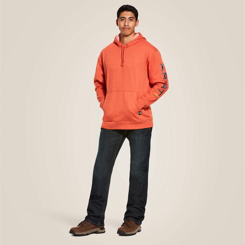 Ariat Rebar Graphic Hoodie Volcanic Heather Polska | TBPXIV-392