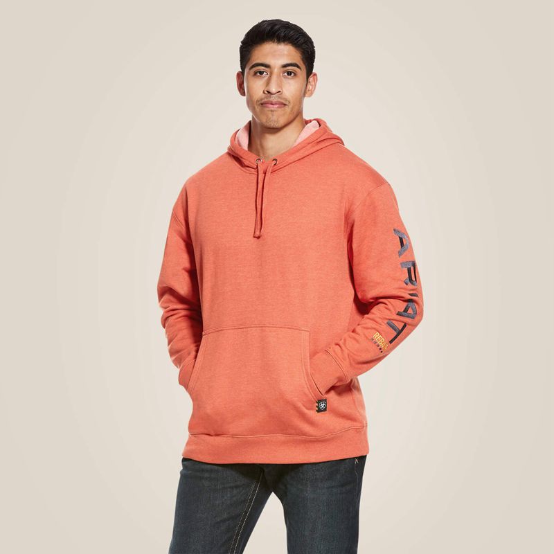 Ariat Rebar Graphic Hoodie Volcanic Heather Polska | TBPXIV-392