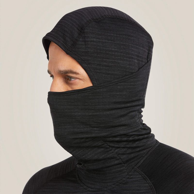 Ariat Rebar Gridwork Balaclava Baselayer Czarne Polska | OIFVGK-641