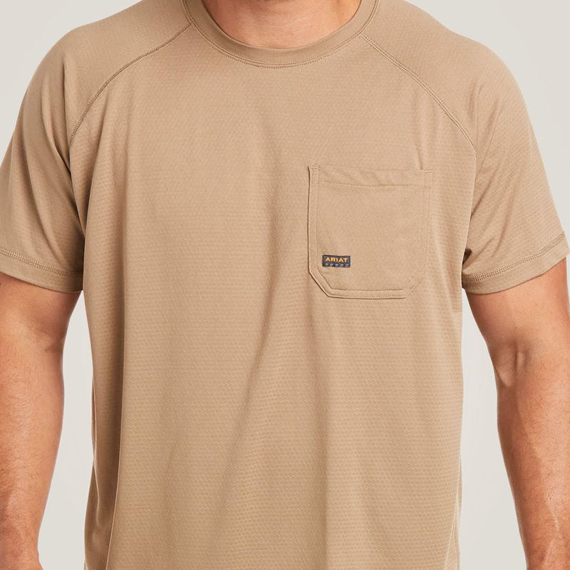 Ariat Rebar Heat Fighter T-Shirt Khaki Polska | PWUVHG-154