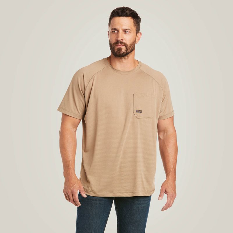 Ariat Rebar Heat Fighter T-Shirt Khaki Polska | PWUVHG-154