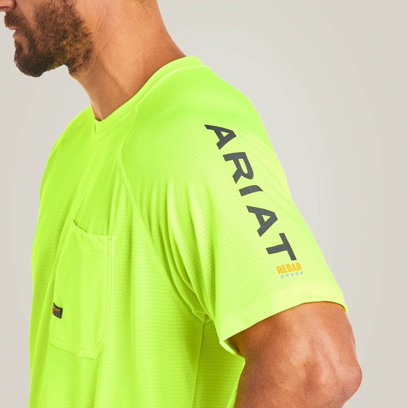 Ariat Rebar Heat Fighter T-Shirt Neon Lime Polska | YIEJKA-079