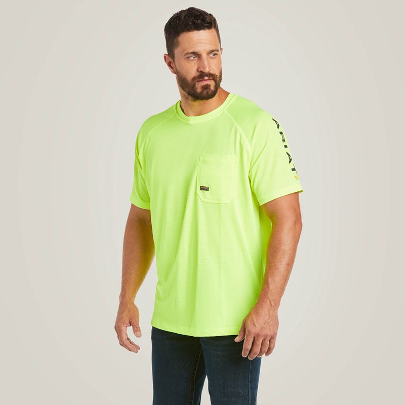 Ariat Rebar Heat Fighter T-Shirt Neon Lime Polska | YIEJKA-079