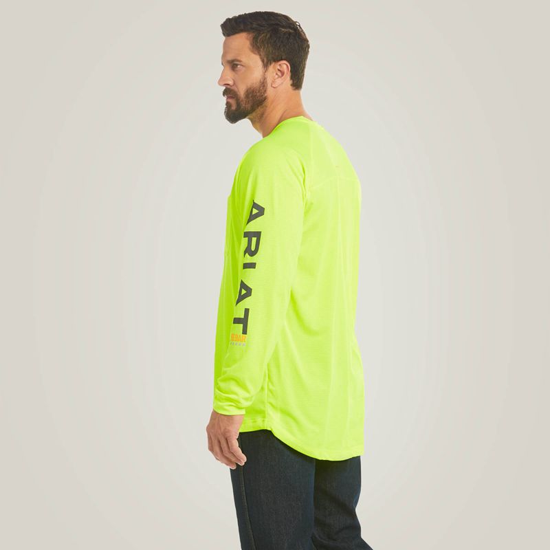 Ariat Rebar Heat Fighter T-Shirt Neon Lime Polska | FHDLKG-523