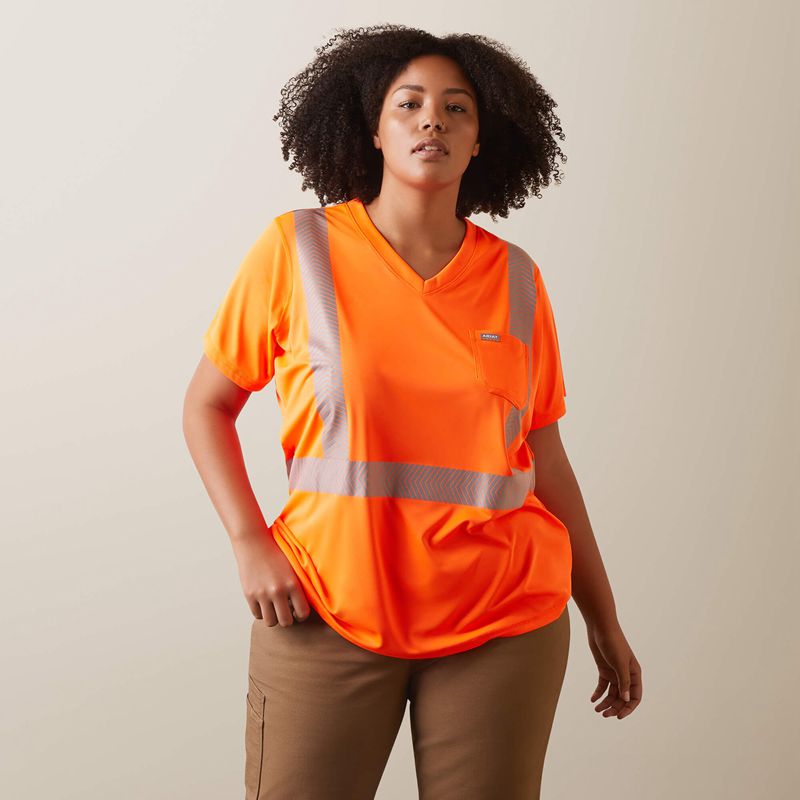 Ariat Rebar Hi-Vis Ansi T-Shirt Pomarańczowe Polska | SQGVAH-783