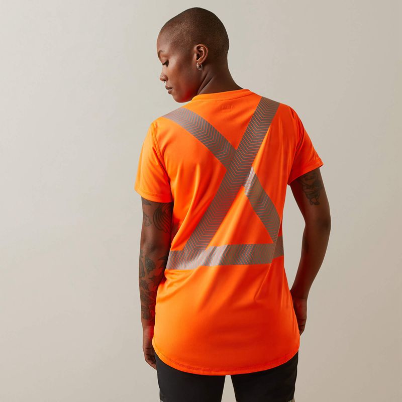 Ariat Rebar Hi-Vis Ansi T-Shirt Pomarańczowe Polska | SQGVAH-783