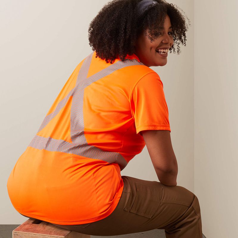 Ariat Rebar Hi-Vis Ansi T-Shirt Pomarańczowe Polska | SQGVAH-783