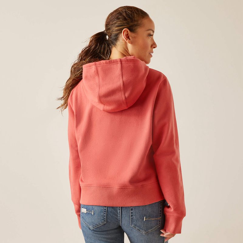 Ariat Rebar Lightweight Cropped Hoodie Czerwone Polska | UNWYPL-580