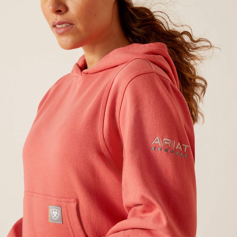 Ariat Rebar Lightweight Cropped Hoodie Czerwone Polska | UNWYPL-580