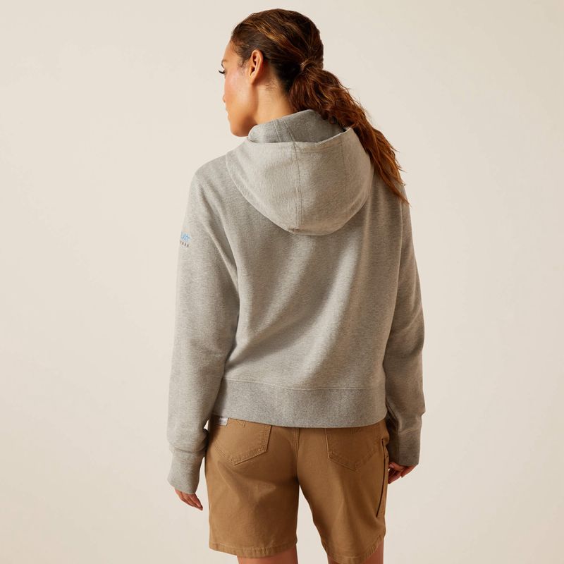 Ariat Rebar Lightweight Cropped Hoodie Szare Polska | UJHEKD-120