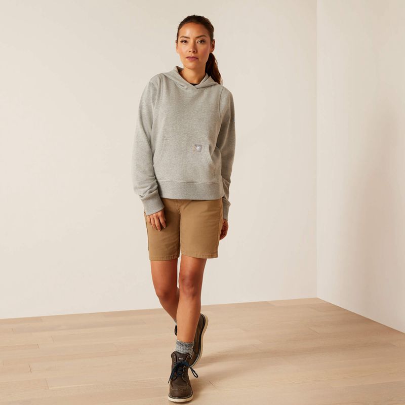 Ariat Rebar Lightweight Cropped Hoodie Szare Polska | UJHEKD-120