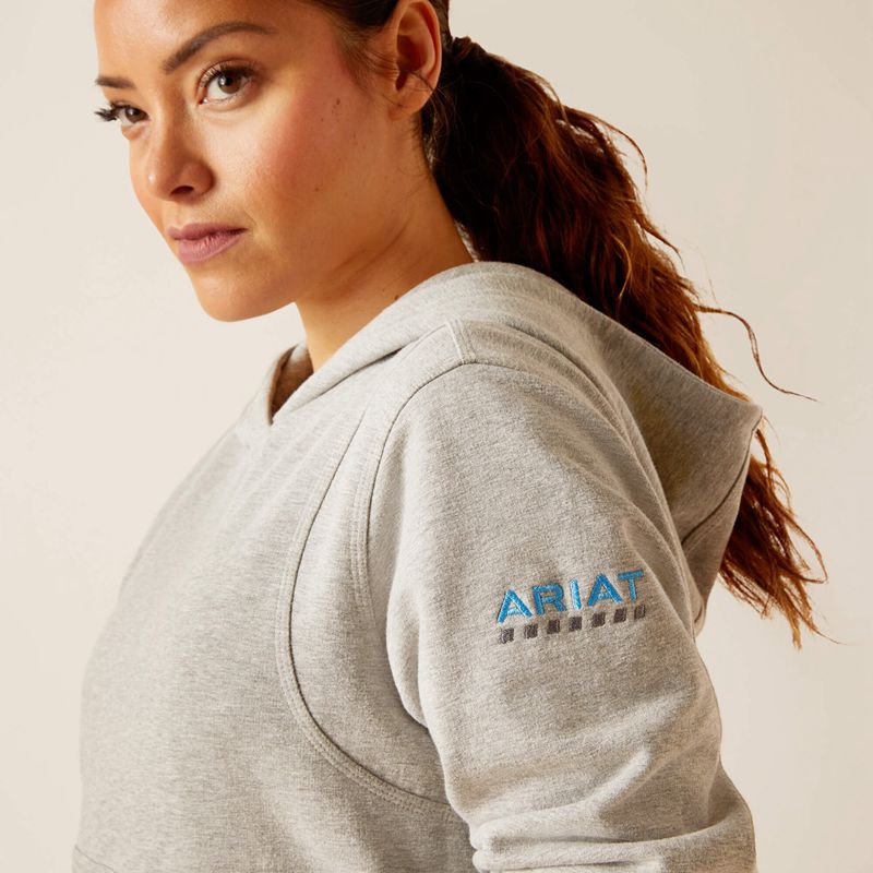 Ariat Rebar Lightweight Cropped Hoodie Szare Polska | UJHEKD-120