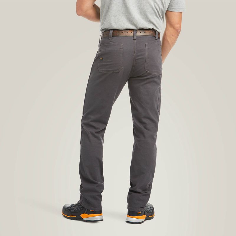 Ariat Rebar M4 Low Rise Durastretch Made Tough Double Front Stackable Straight Leg Pant Szare Polska | KUMQPL-765