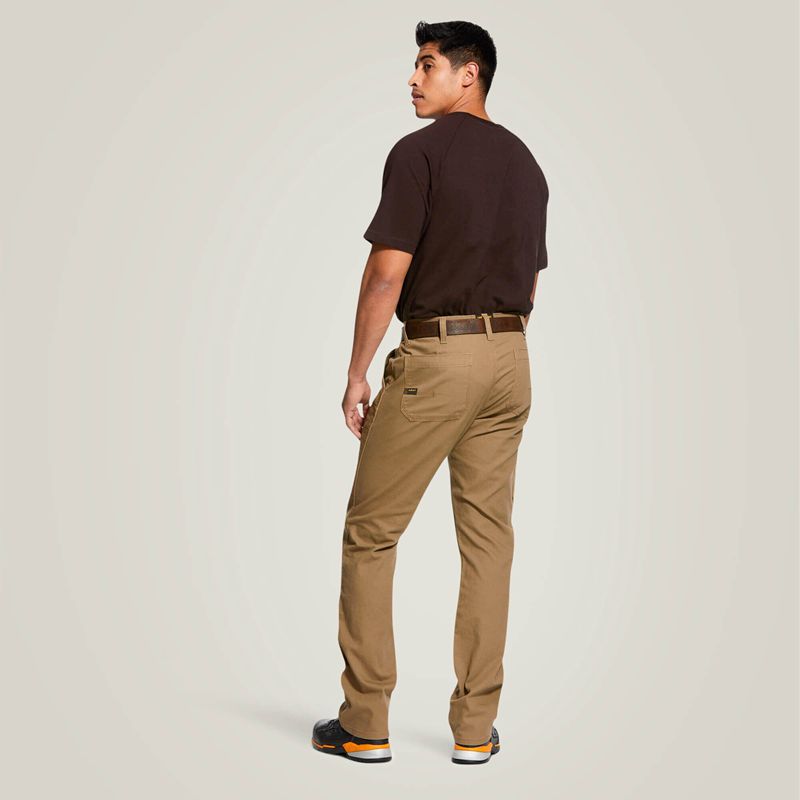 Ariat Rebar M4 Low Rise Durastretch Made Tough Double Front Stackable Straight Leg Pant Khaki Polska | MBJXVS-987