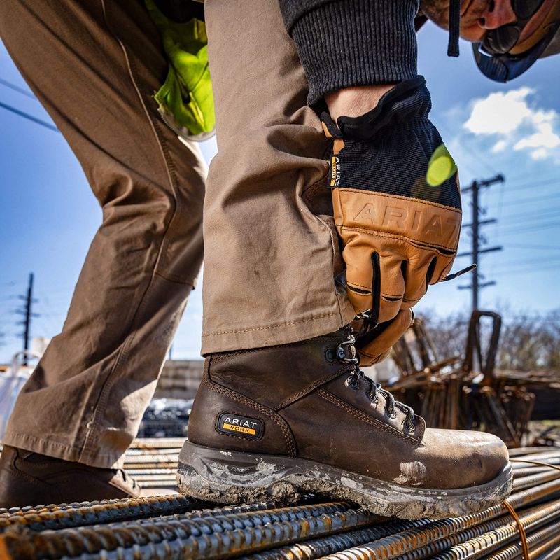 Ariat Rebar M4 Low Rise Durastretch Made Tough Double Front Stackable Straight Leg Pant Khaki Polska | MBJXVS-987