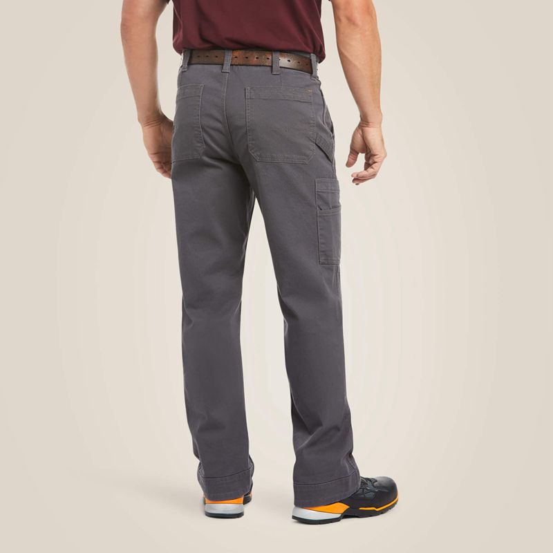 Ariat Rebar M4 Relaxed Durastretch Washed Twill Dungaree Boot Cut Pant Szare Polska | RAONDQ-814