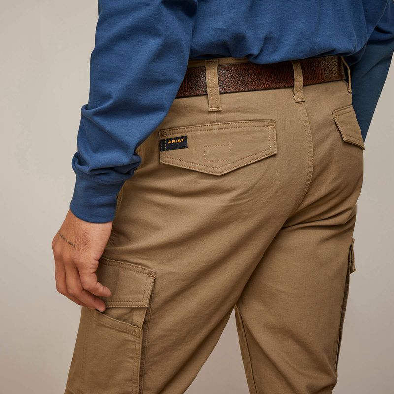 Ariat Rebar M4 Relaxed Made Tough Cargo Straight Pant Khaki Polska | JZGSRM-371