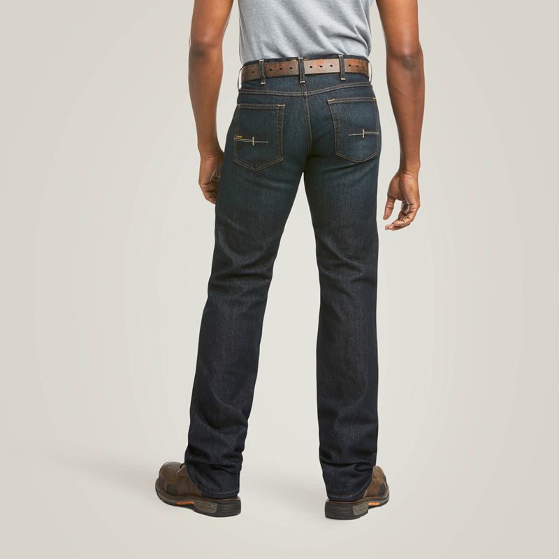 Ariat Rebar M5 Straight Durastretch Basic Double Front Stackable Straight Leg Jean Blackstone Polska | EIZLWO-856