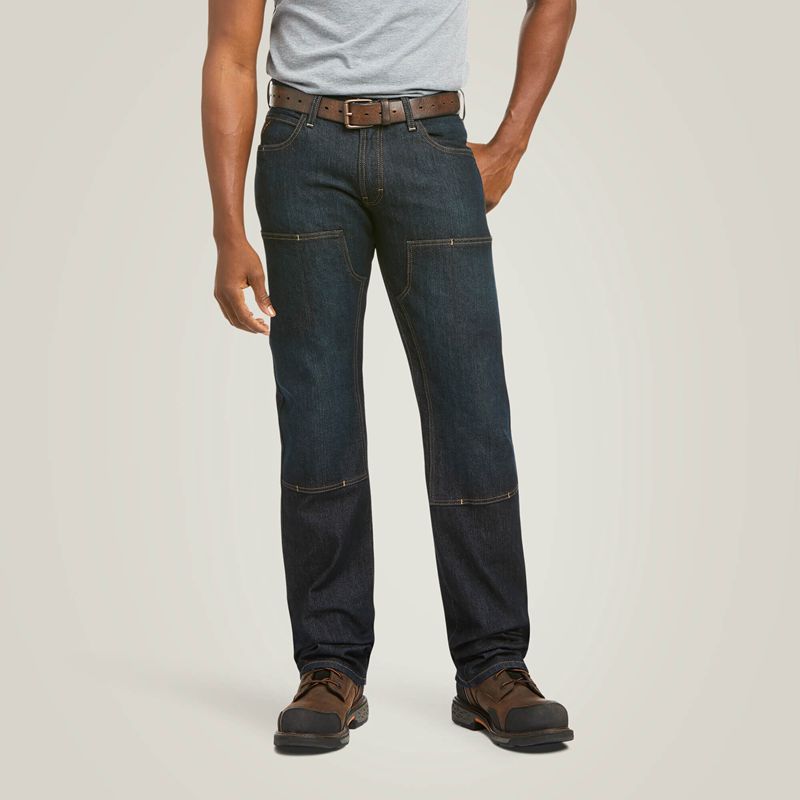 Ariat Rebar M5 Straight Durastretch Basic Double Front Stackable Straight Leg Jean Blackstone Polska | EIZLWO-856