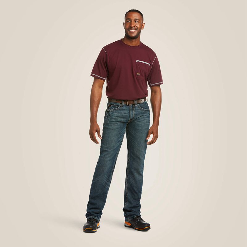 Ariat Rebar M5 Straight Durastretch Edge Stackable Straight Leg Jean Ironside Polska | CTJSFO-453