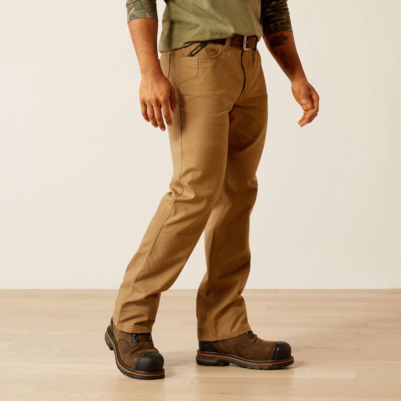 Ariat Rebar M5 Straight Durastretch Made Tough Straight Pant Khaki Polska | XMQHRT-205