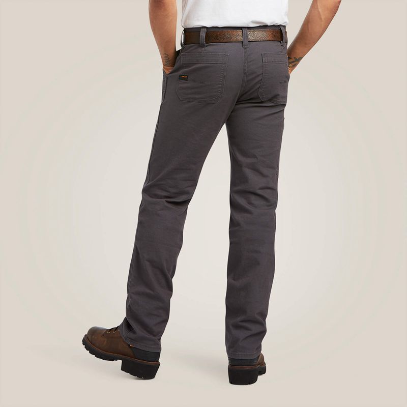 Ariat Rebar M7 Slim Durastretch Made Tough Double Front Straight Pant Szare Polska | DESAGM-437