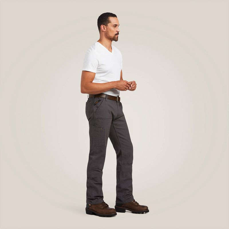 Ariat Rebar M7 Slim Durastretch Made Tough Double Front Straight Pant Szare Polska | DESAGM-437