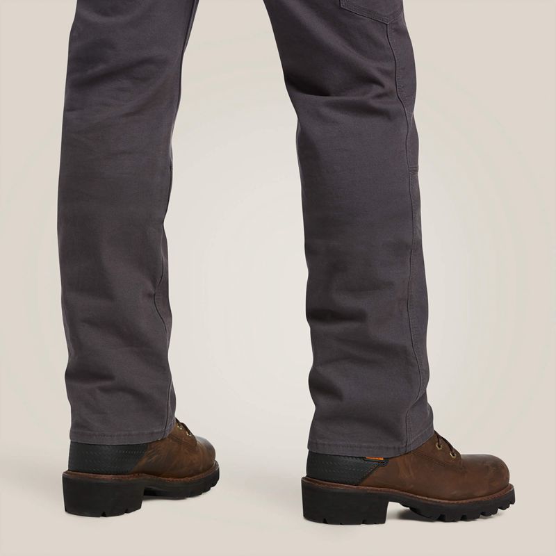 Ariat Rebar M7 Slim Durastretch Made Tough Double Front Straight Pant Szare Polska | DESAGM-437