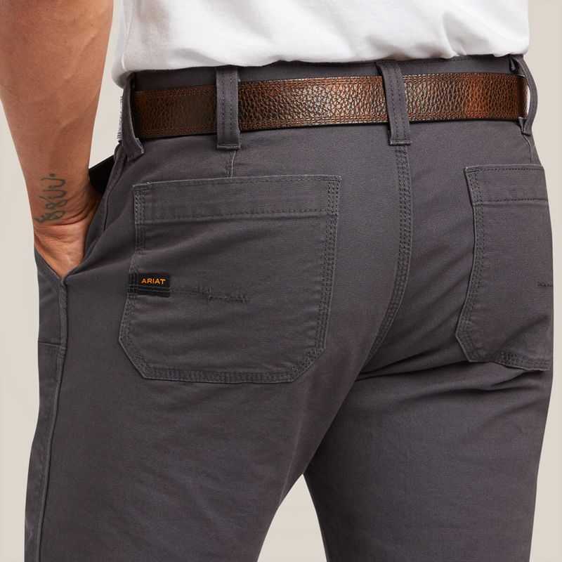 Ariat Rebar M7 Slim Durastretch Made Tough Double Front Straight Pant Szare Polska | DESAGM-437