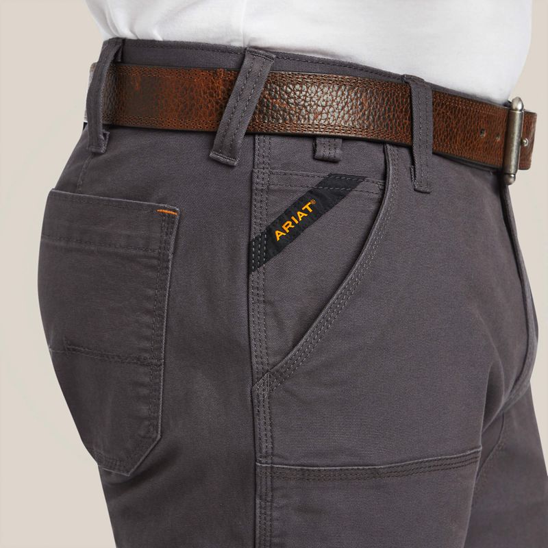 Ariat Rebar M7 Slim Durastretch Made Tough Double Front Straight Pant Szare Polska | DESAGM-437