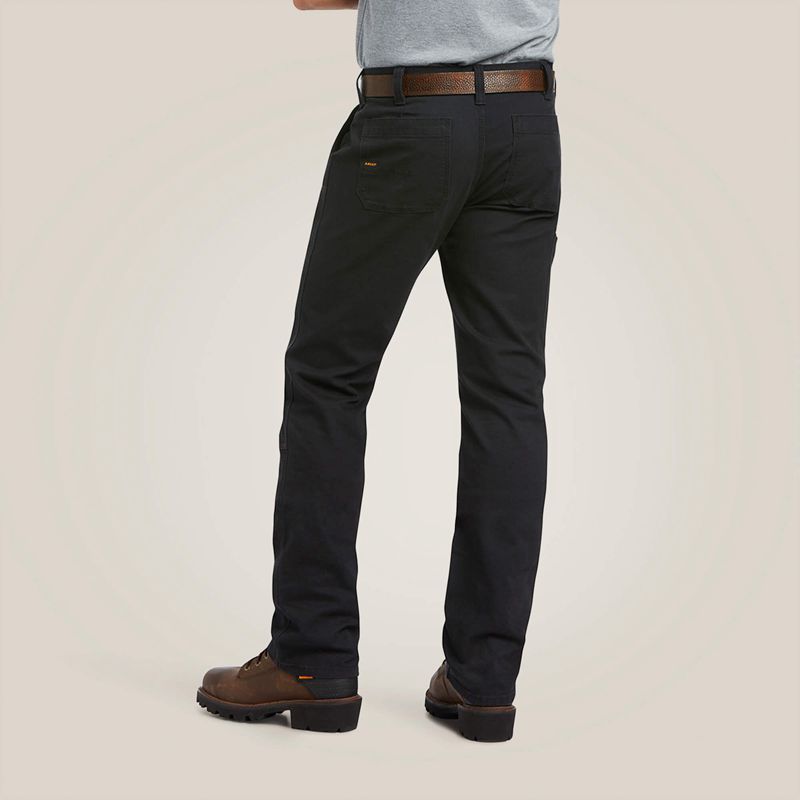 Ariat Rebar M7 Slim Durastretch Made Tough Double Front Straight Pant Czarne Polska | JZOXCU-790