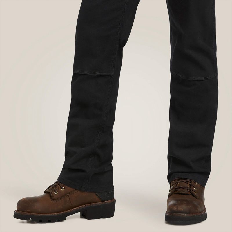 Ariat Rebar M7 Slim Durastretch Made Tough Double Front Straight Pant Czarne Polska | JZOXCU-790