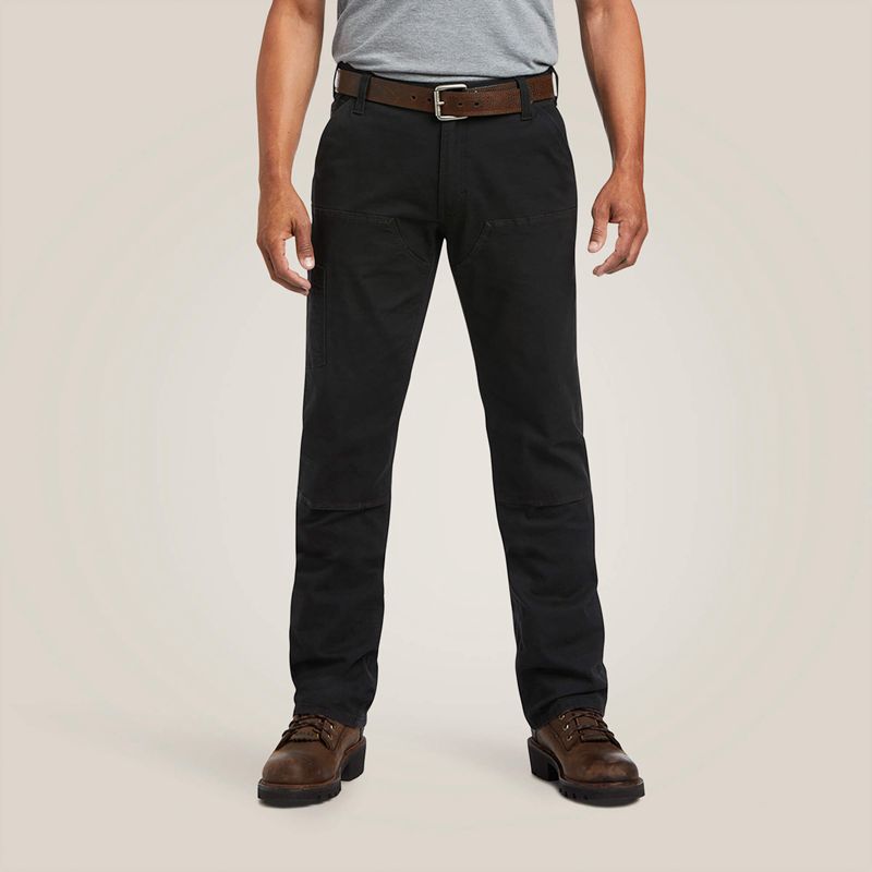 Ariat Rebar M7 Slim Durastretch Made Tough Double Front Straight Pant Czarne Polska | JZOXCU-790