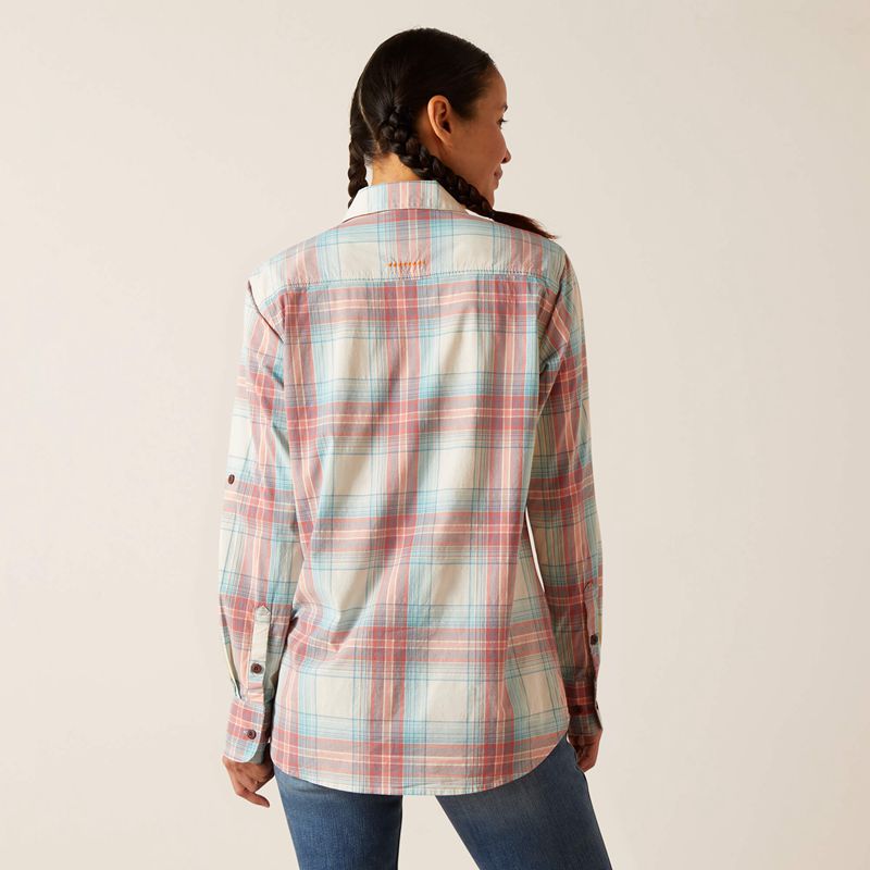 Ariat Rebar Made Tough Durastretch Work Shirt Vanilla Ice Plaid Polska | FUEXYP-508