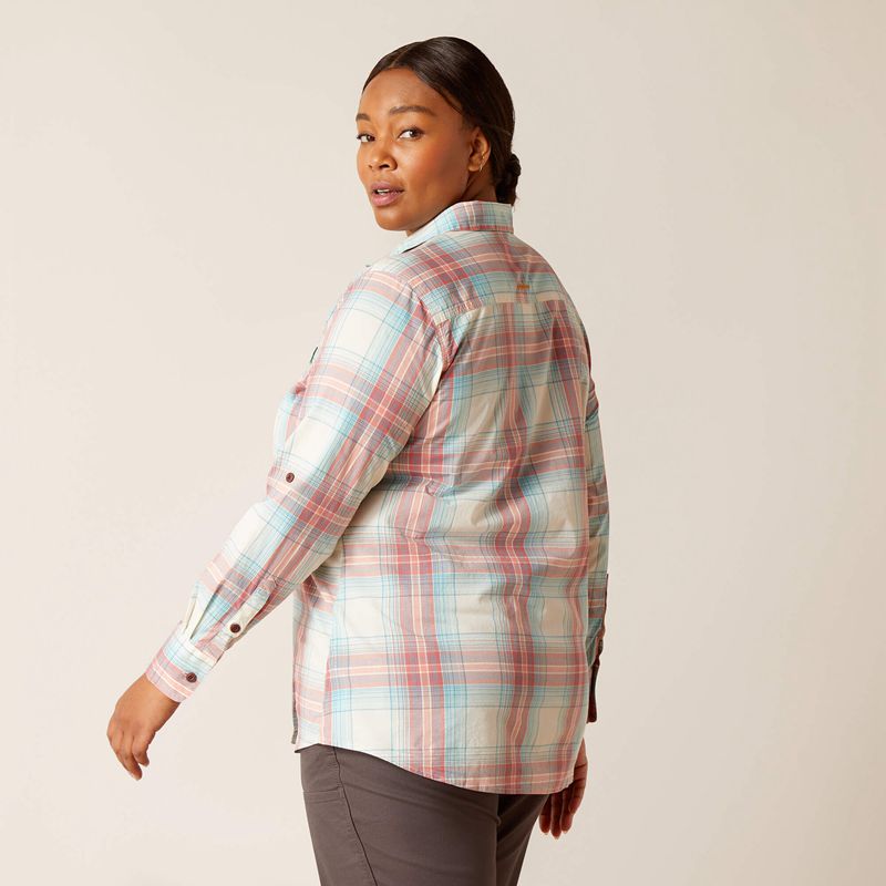 Ariat Rebar Made Tough Durastretch Work Shirt Vanilla Ice Plaid Polska | FUEXYP-508