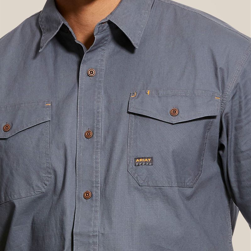 Ariat Rebar Made Tough Durastretch Work Shirt Steel Polska | SEHLCO-647