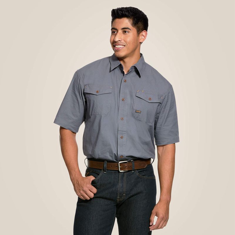 Ariat Rebar Made Tough Durastretch Work Shirt Steel Polska | SEHLCO-647