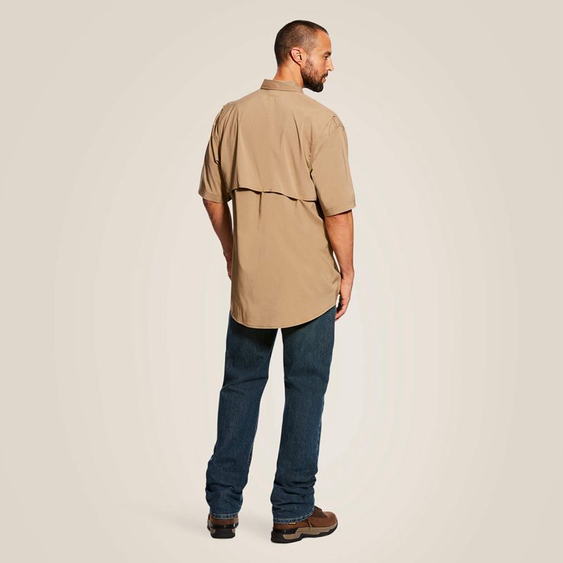 Ariat Rebar Made Tough Venttek Durastretch Work Shirt Khaki Polska | BROCAZ-426