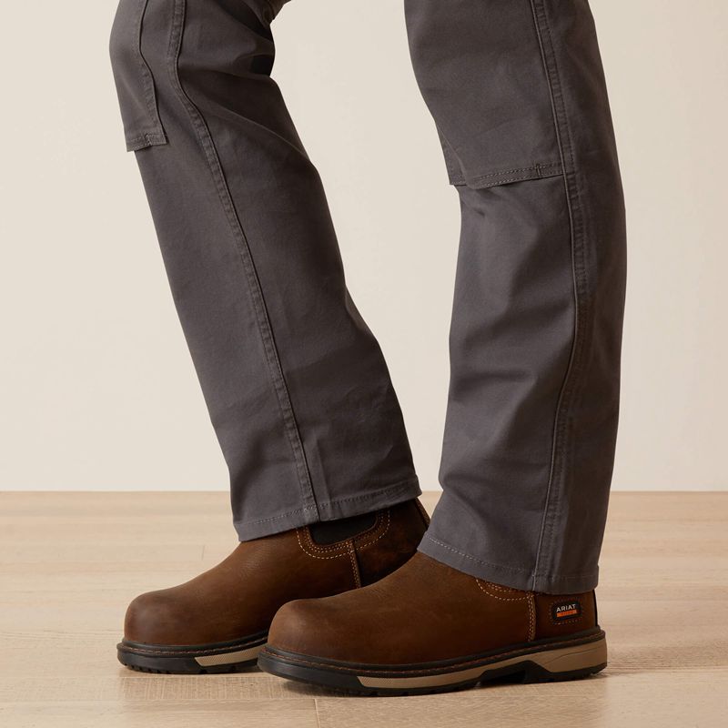 Ariat Rebar Pr Durastretch Made Tough Double Front Straight Pant Szare Polska | BHTZJU-037