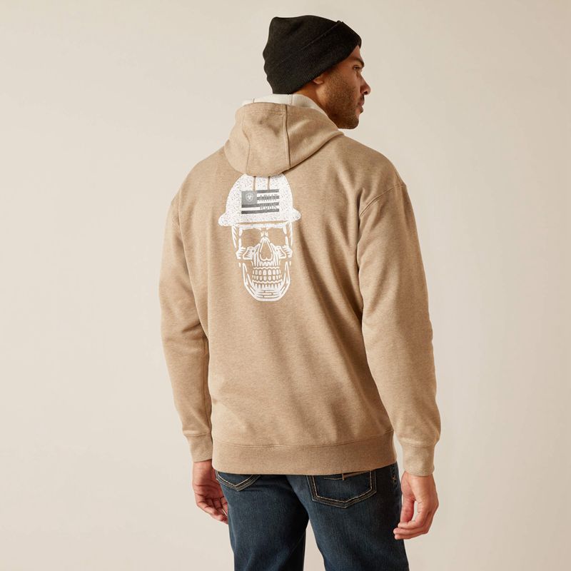 Ariat Rebar Roughneck Pullover Hoodie Oatmeal Heather Polska | SYRNWV-852