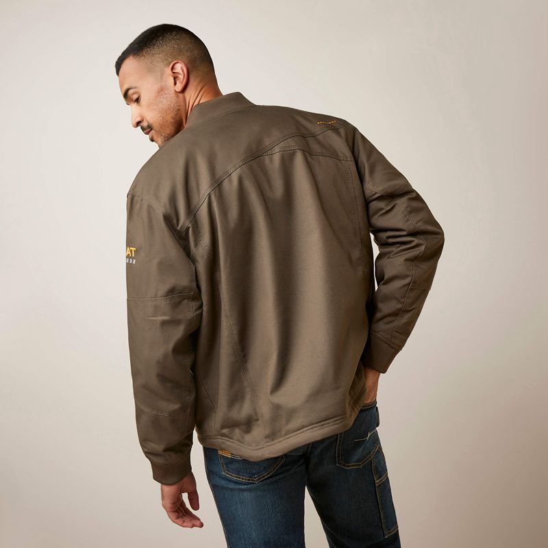 Ariat Rebar Stretch Canvas Bomber Jacket Wren Polska | SHXRZF-036